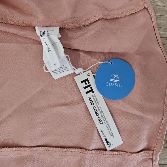 Cupshe NWT, One Shoulder Dress, Blush Pink, Size Small - Picture 9 of 16